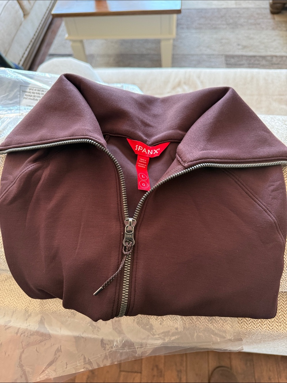 SPANX Zip-Front Jacket in Plum